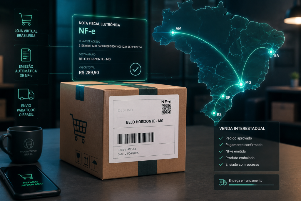 MEI emitindo NF-e para venda de produtos com entrega para cliente localizado em outro estado.